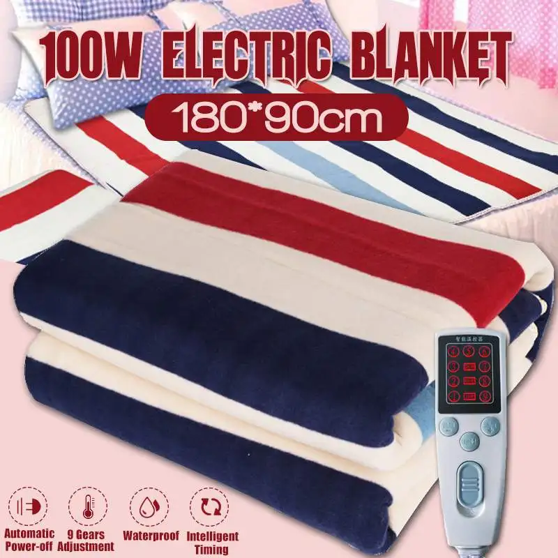 

Electric Blanket Flannel Thicker Heater Warmer 180X90cm Heated Heating Blanket Thermostat 9 Gear Adjustment Automatic Power-off