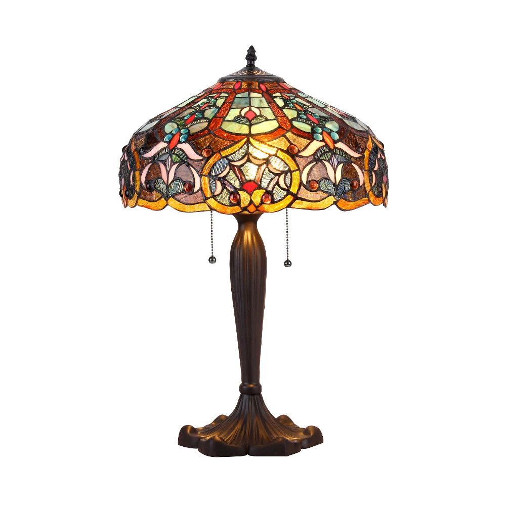 CH35425BV16-TL2 CHLOE Lighting PIXIE Tiffany-style 2 Light Victorian Table Lamp 16&quot Shade | Освещение