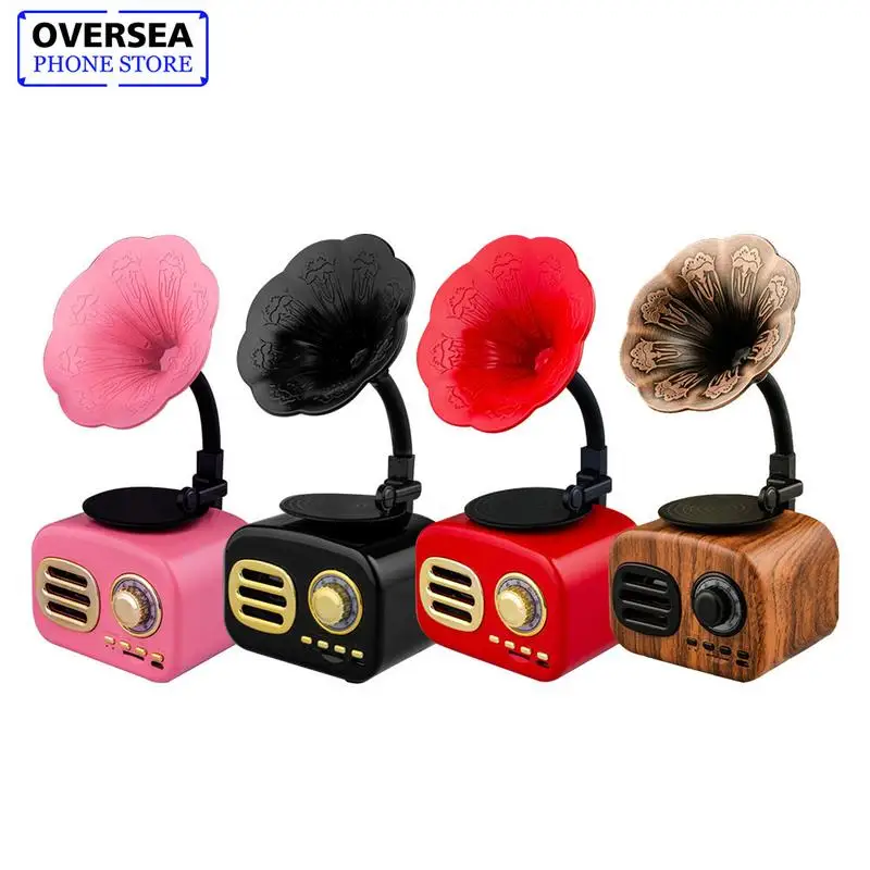 

AS90 Retro Wooden Speaker Phonograph Mini Wireless Bluetooth Portable Computer KC Certified Mobile Outdoor Audio Speaker