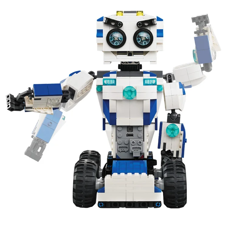

Cada Double E Intelligent Remote Control Robot Electric Transformation Ground Car Compatible Assembly Building RC Block Boy Gift