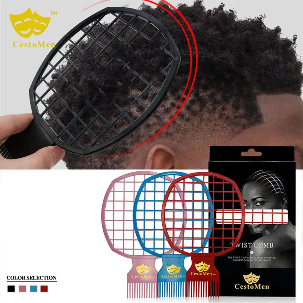 XY Fancy 2 In 1 Afro Twist Hair Comb African Men's Hairdressing Afro Comb Twist Wave Curl Brush Comb