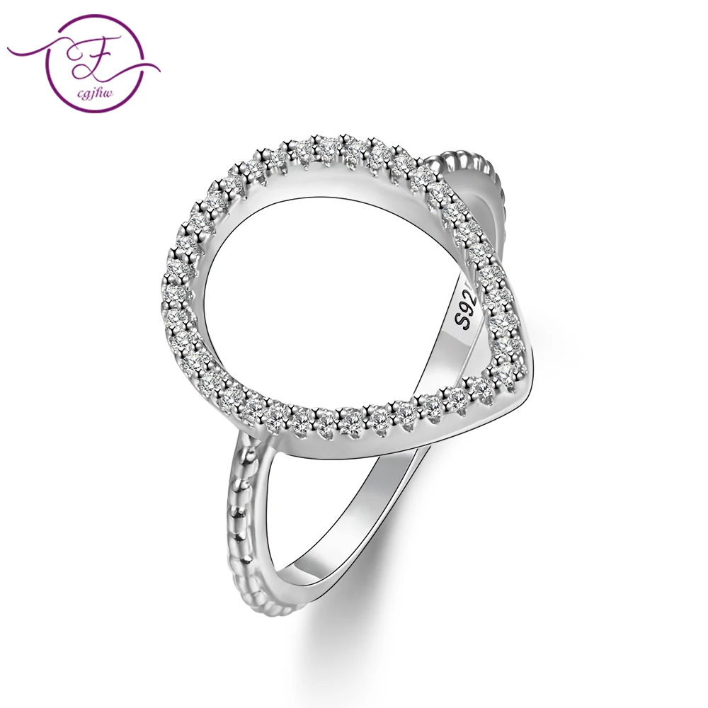 

New listing hollow ring drop shape Silver 925 Jewelry Wedding Ring Engagement Party Gift Wholesale