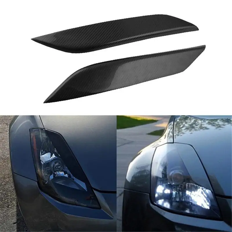 

Car Lights Eyebrow Cover Decoration Carbon Fiber Stickers For Nissan 350Z Fairlady Z Z33