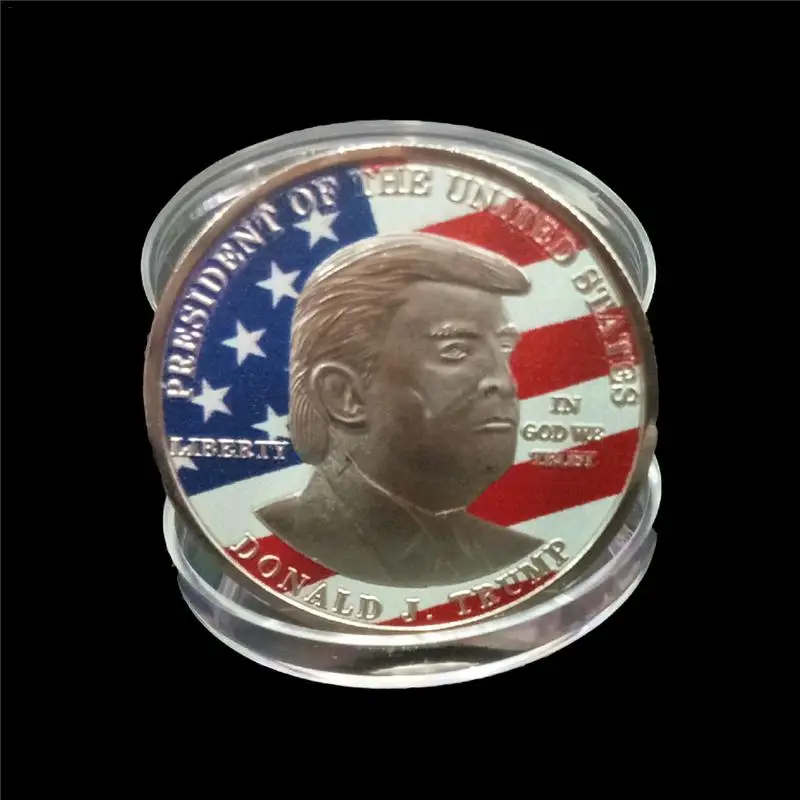 Color Donald Trump Bitcoin Metal Commemorative Coin Family Decoration Collection Medal Historical Memorabilia