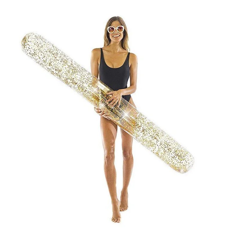 

180CM Holographic Glitter Giant Swimming Pool Float Sparkly Super Noodle Inflatable Pool Rafts Stick Beach Party buoy