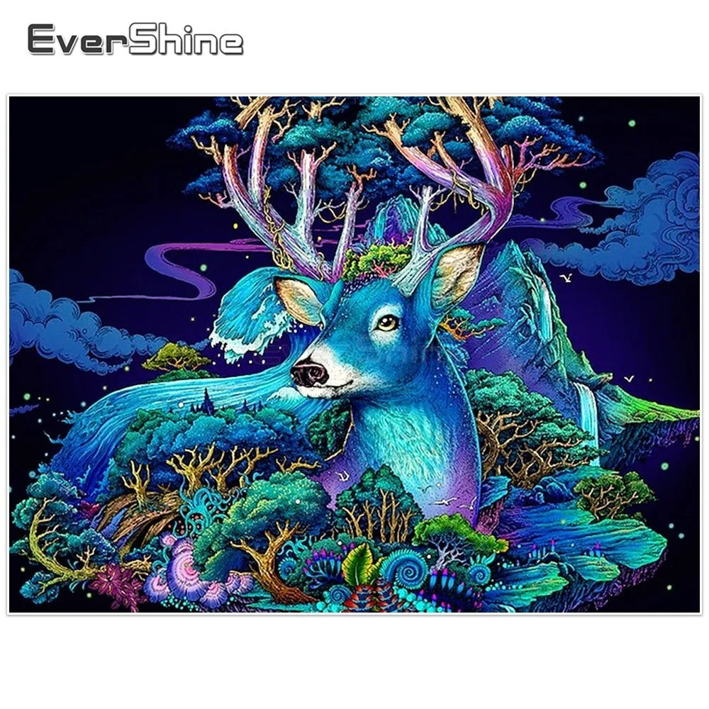 EverShine 5D DIY Paint With Diamonds Full Square Rhinestones Diamond Embroidery Sale Deer Home Decor Mosaic Animals | Дом и сад
