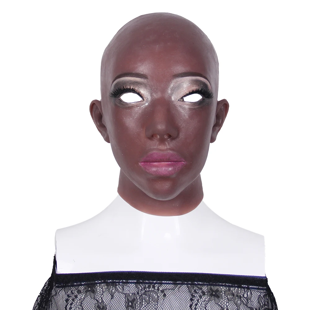 Силиконовые Реалистичная маска женские головной убор на Хэллоуин Halloween Crossdressers