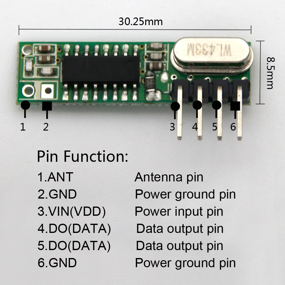 1 комплект радиочастотный модуль 433 МГц Супергетеродинный приемник и передатчик Комплект с антенной для Arduino uno Diy комплекты 433 МГц пульт дистанционного управления