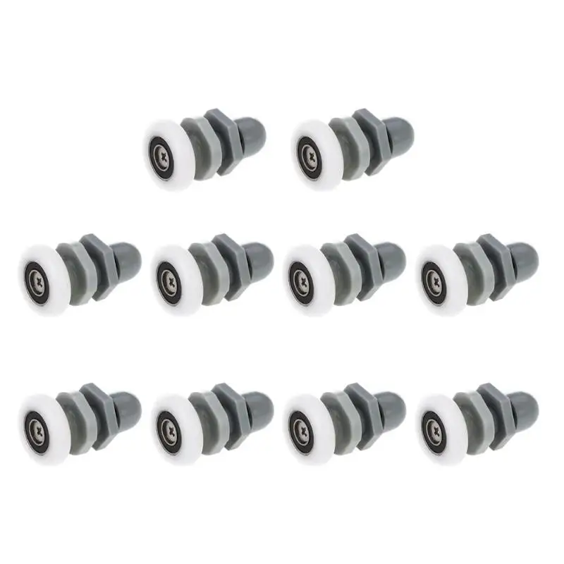 

10pcs Plastic Pulley Wheel Sliding Door Rollers Bearing for Shower Room