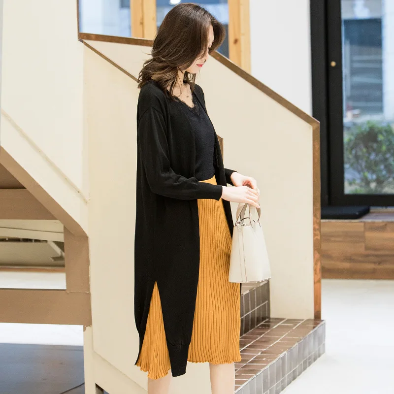 Knitting cardigan women 2019 spring long knitted cardigan shawl early spring outside solid long sleeve knitting cardigan I6265 Knitting cardigan women 2019 spring long knitted cardigan shawl early spring outside solid long sleeve knitting cardigan I6265