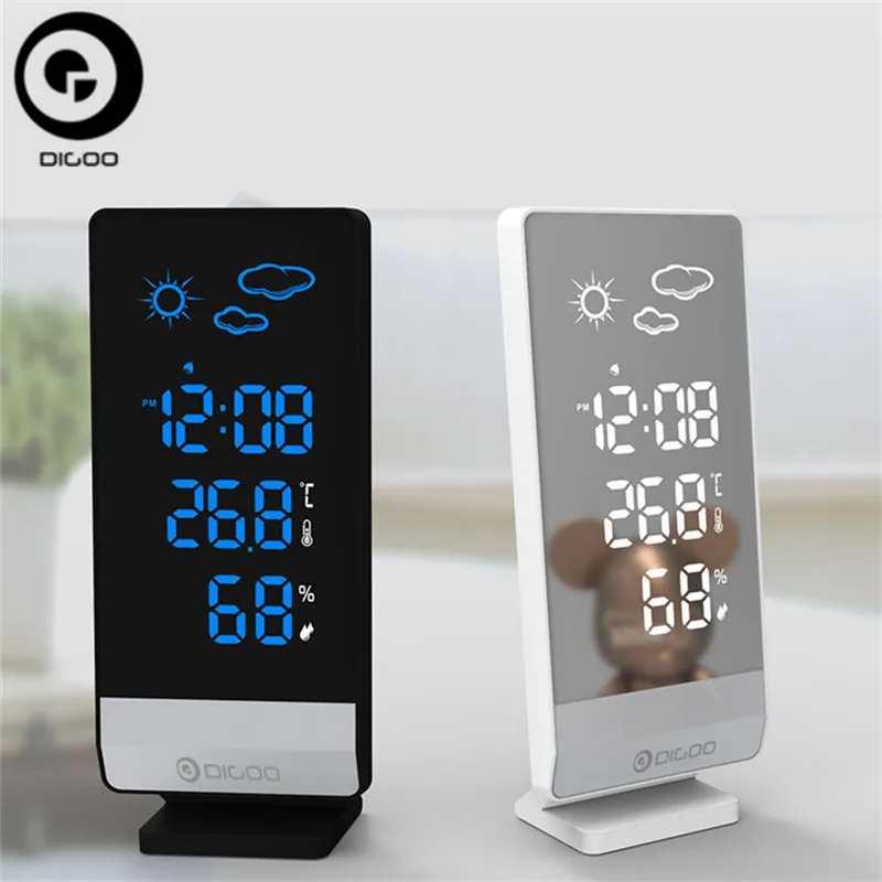 

Digoo DG-TH11400 Weather Forecast 12/24 Hours Display Indoor Outdoor Temperature Humidity Alarm Snooze Function Clock 2 Types