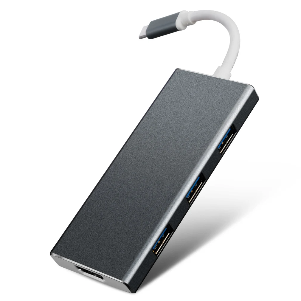 

Aluminum alloy Multiport hub usb type c adapter hdmi 4k 3 port usb3.0 usb3.1 charge tf sd card 7 in 1 For apple macbook pro 20
