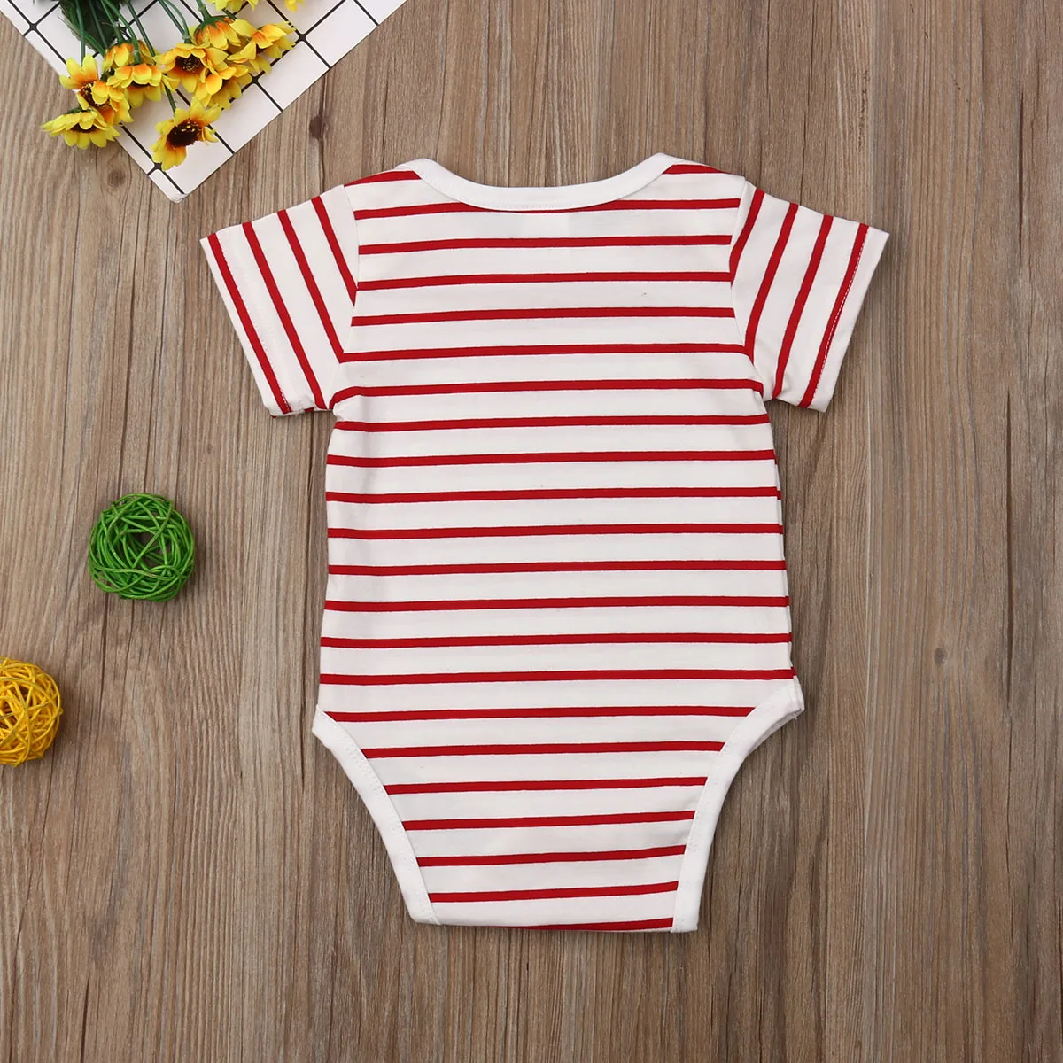 Модное милое боди Emmababy хлопковый комбинезон в полоску с принтом сердец для