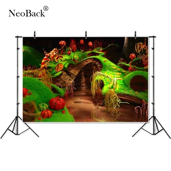 

NeoBack Vinyl Chocolate Factory Grass Bridge River Children Photography Backgrounds Birthday Cake Smash Photo Backdrop Banner