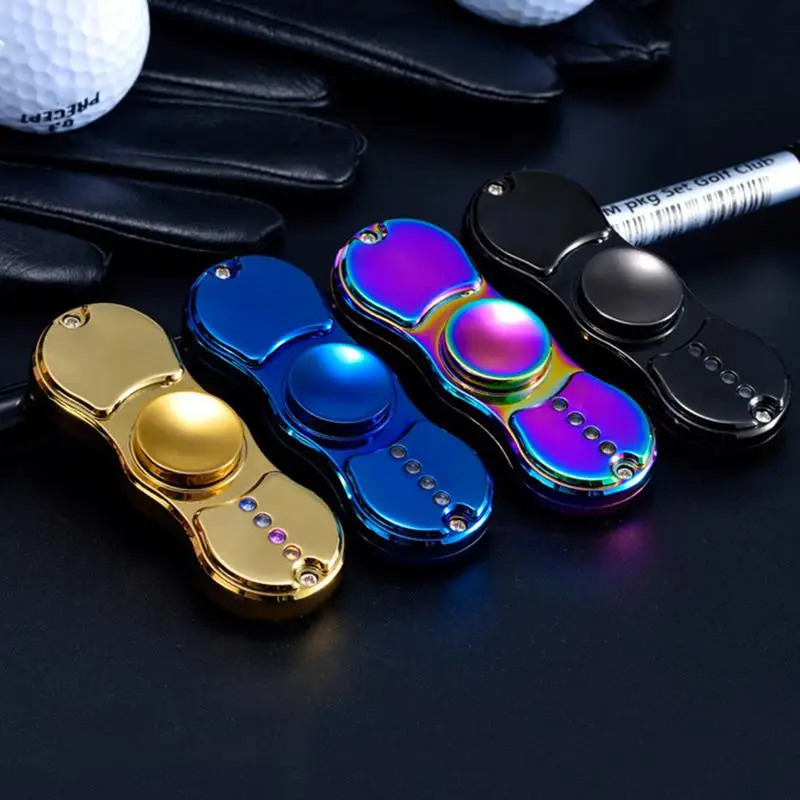 

Windproof Finger Spinner Ignition Device Fingertip Gyro Toy Novel Inductive Colorful Lighters Rechargeable Electronic Equipment