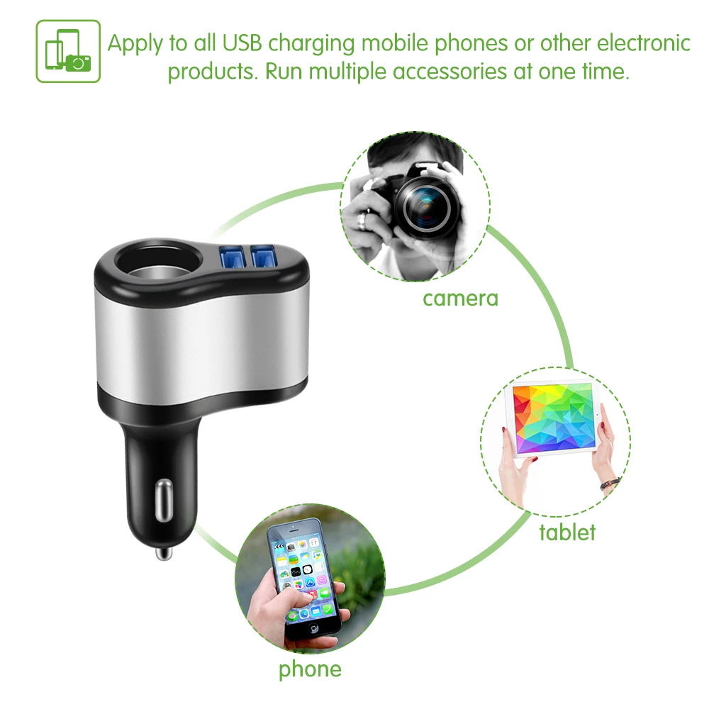 Powstro العالمي السيارات 3.1A المزدوج USB شاحن سيارة لباد فون سامسونج طريقة واحدة سيارة ولاعة السجائر السلطة محول مأخذ التوصيل