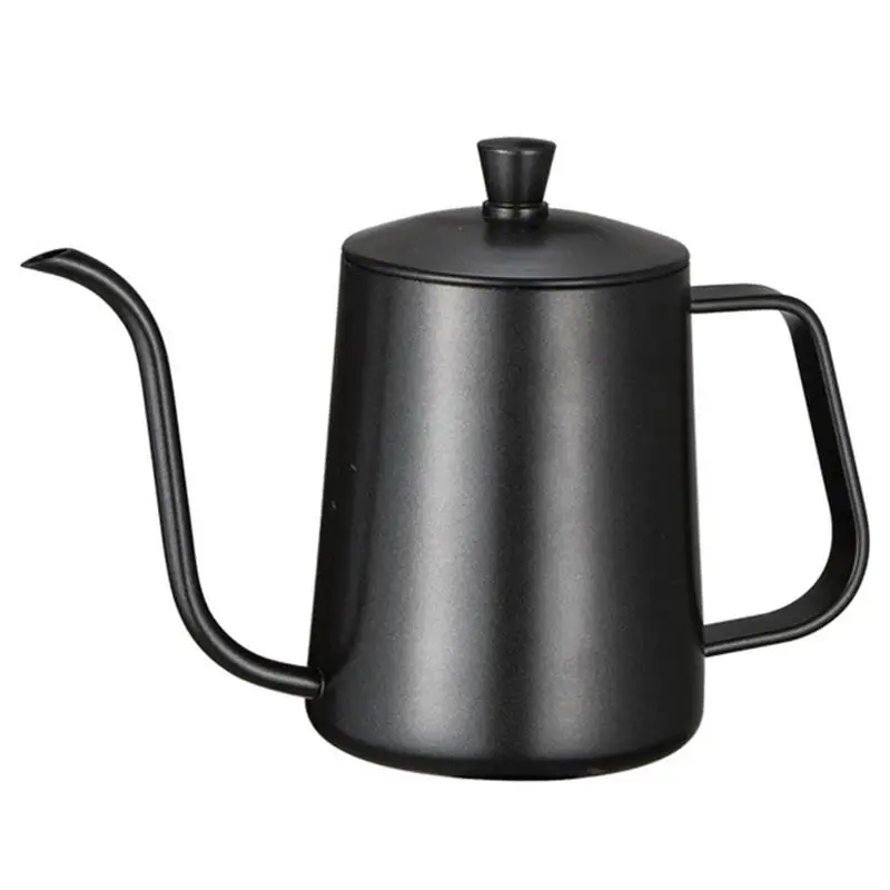 

600ml Stainless Steel Mounting Bracket Hand Punch Pot Coffee Pots With Lid Drip Gooseneck Spout Long Mouth Coffee Kettle Teapot