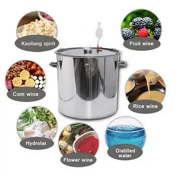 

Stainless Steel Fermenter Barrel Home Brew Beer Wine Fermentation 12/36/50/70/100L with Thermometer Pot Cover Exhaust Valve