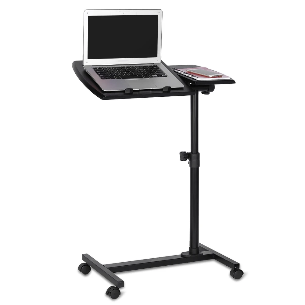 

Laptop Rolling Cart Desk Adjustable Height Sofa Bedside Table with Wheels