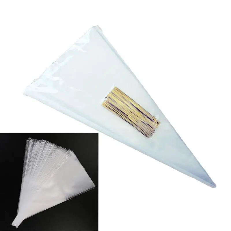 

100PCS Transparent Candy Bag Cookies Bags Sweets Treat Bags With Gold Twist Ties Gift Bag For Party (13 X 25cm) A4