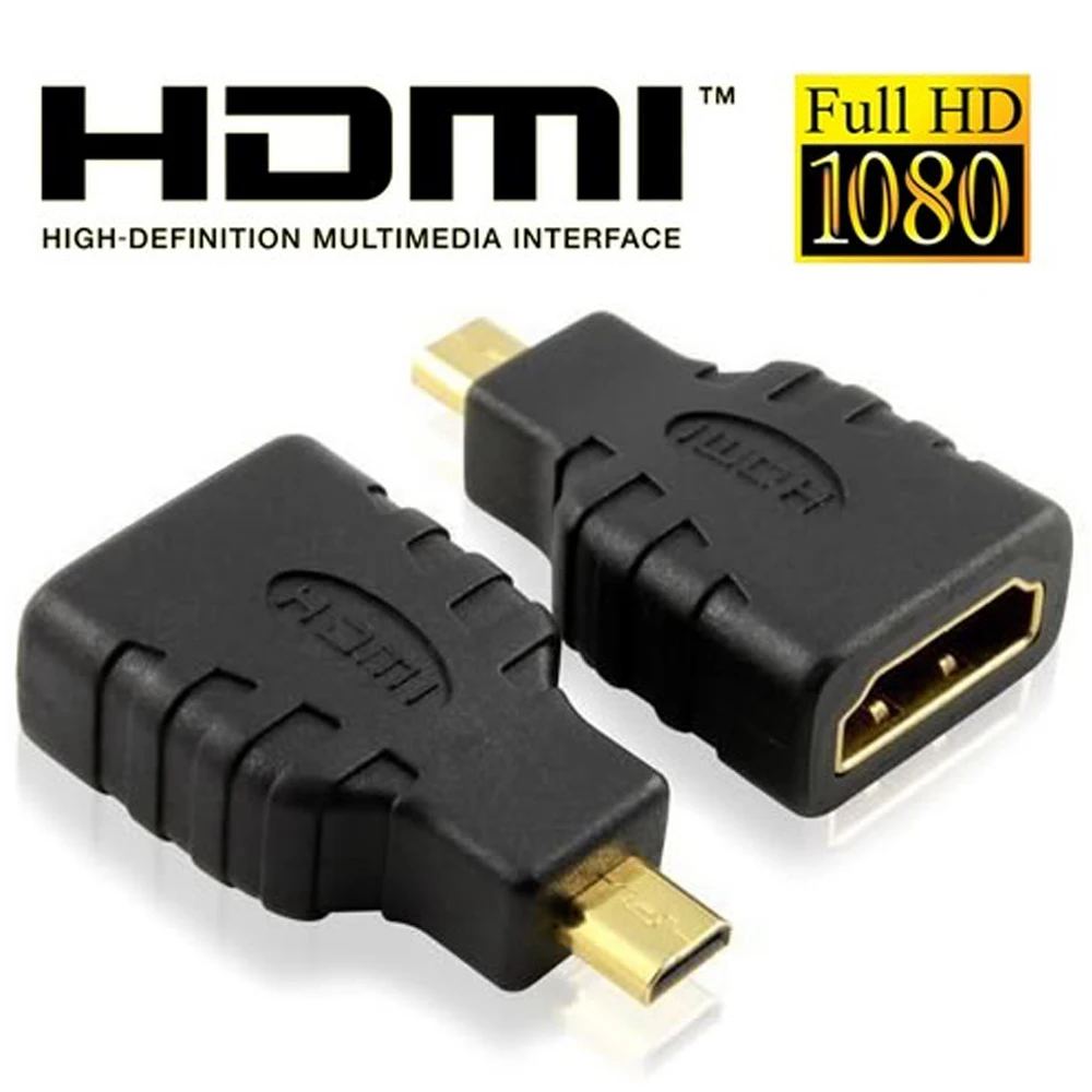 Адаптер OcioDual Hdmi Hembra Tipo A Micro D Macho Conversor Conector MicroHdmi Plug de Conectores Dorados