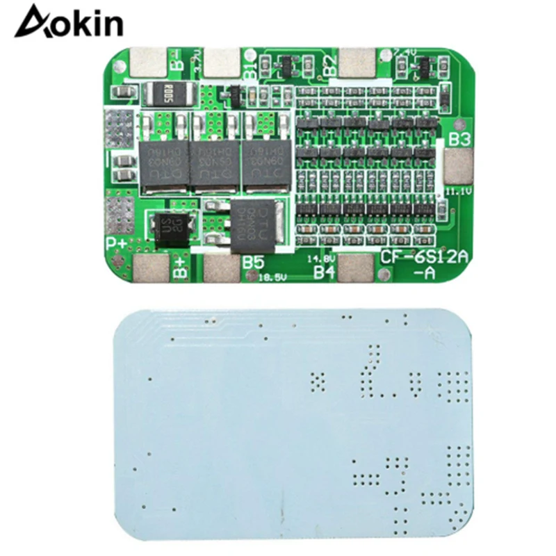 Плата защиты PCB aolin 6S 15A 24V BMS для 6 упаковок 18650 литий ионных батарей модуль
