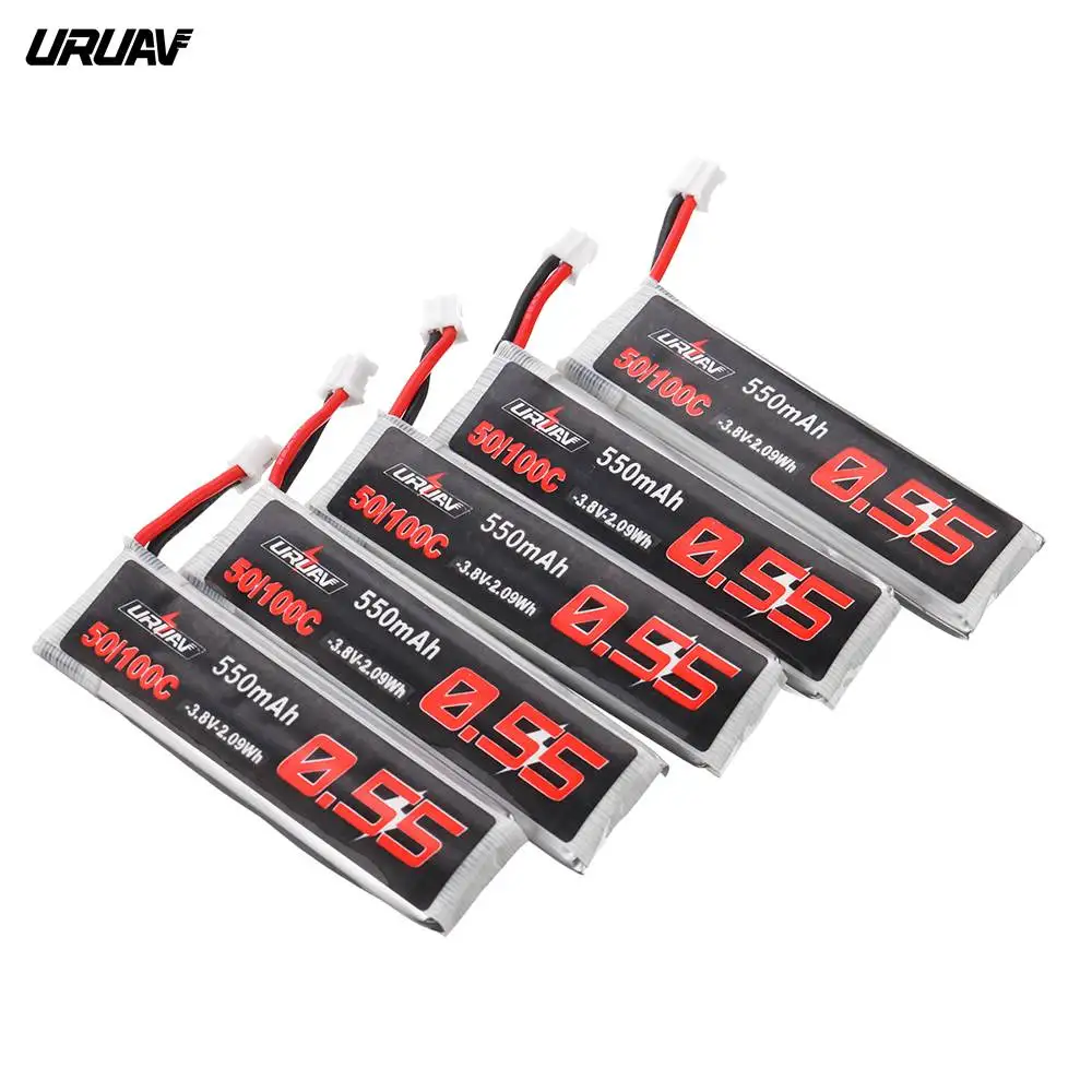 5 шт/10 шт URUAV 3,8 V 550mAh 50/100C 1S HV 4,35 V PH2.0 Lipo батарея для Emax Tinyhawk Kingkong/LDARC крошечная запасная деталь для радиоуправляемого дрона