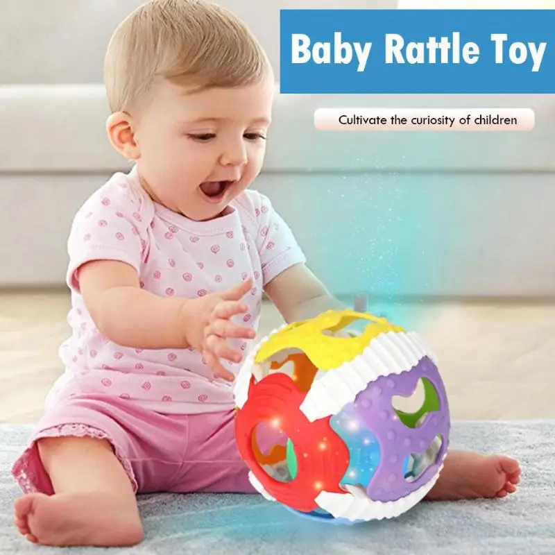 Baby Rattles Toy Sound Light Soft Rubber Hand Bell Rattle Kids