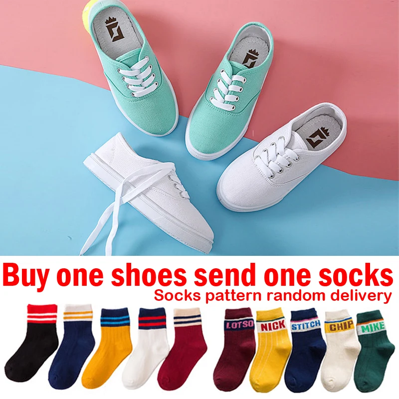 

Kids White Canvas Shoes Boys Sneakers for Girls Skate Shoes for Children Footwear Girl Child Shoe for Teenagers Boys 6-18Y