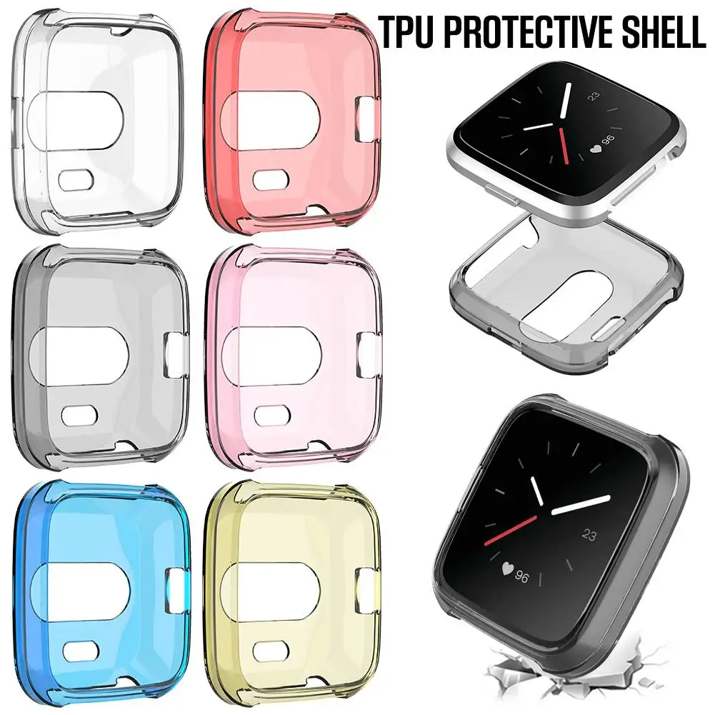 

Rondaful Screen Protector Slim Colorful Frame TPU Case Cover Protect Shell For Fitbit Versa Lite Edition TPU All Inclusive Case
