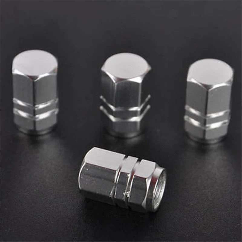 

JX-LCLYL 4pcs Universal Aluminum Car Wheel Tire Tyre Valve Air Stem Cap Cover Silver