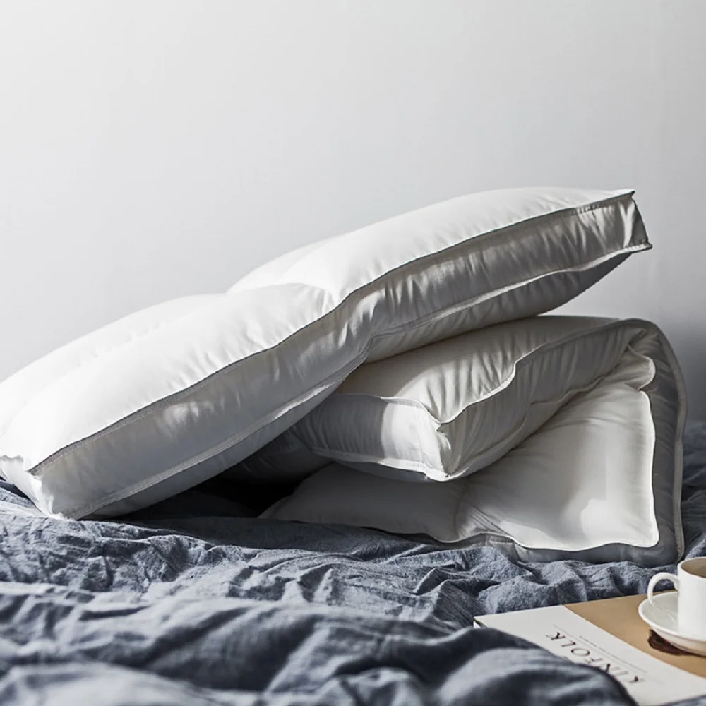 LFH стеганая подушка из микрофибры, стандартная Антибактериальная элегантная домашняя текстильная подушка для сна, 48x74 см, забота о здоровье шеи