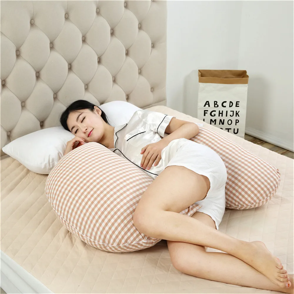 

Soft H Shape Plaid Pattern Pillow For Pregnant Women Maternity Pregnancy Breastfeeding Pillow