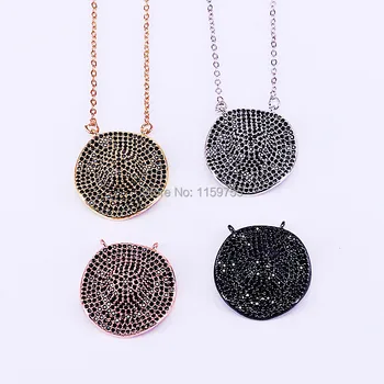 

5Pcs CZ Pendant Necklace For Women Micro Pave Black Cubic Zirconia Jewelry Necklace Female Gifts N001