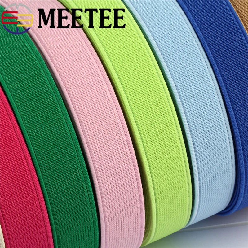 7Meter Meetee Elastic Band 1.5/2/2.5cm DIY Sewing Elastic Tapes Polyester bing Ribbon Trim