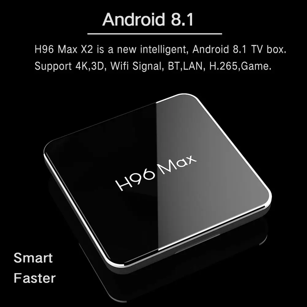 ТВ-приставка H96 MAX X2 Android 8 1 Amlogic-S905X2 LPDDR4 2 Гб 16 четырехъядерный Wifi BT H.265 4K