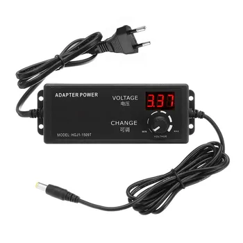 

4-24V 2.5A 60W AC/DC Adjustable Power Adapter Supply EU Plug Speed Control Volt Display New