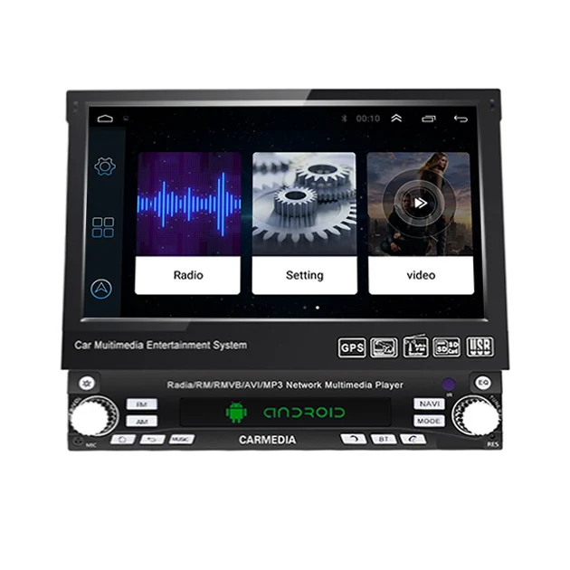 

Retractable Android 8.1 7" 1080P Touch Screen Quad-Core 1+16G Car Stereo Radio GPS Wifi 3G 4G Universal 1 DIN