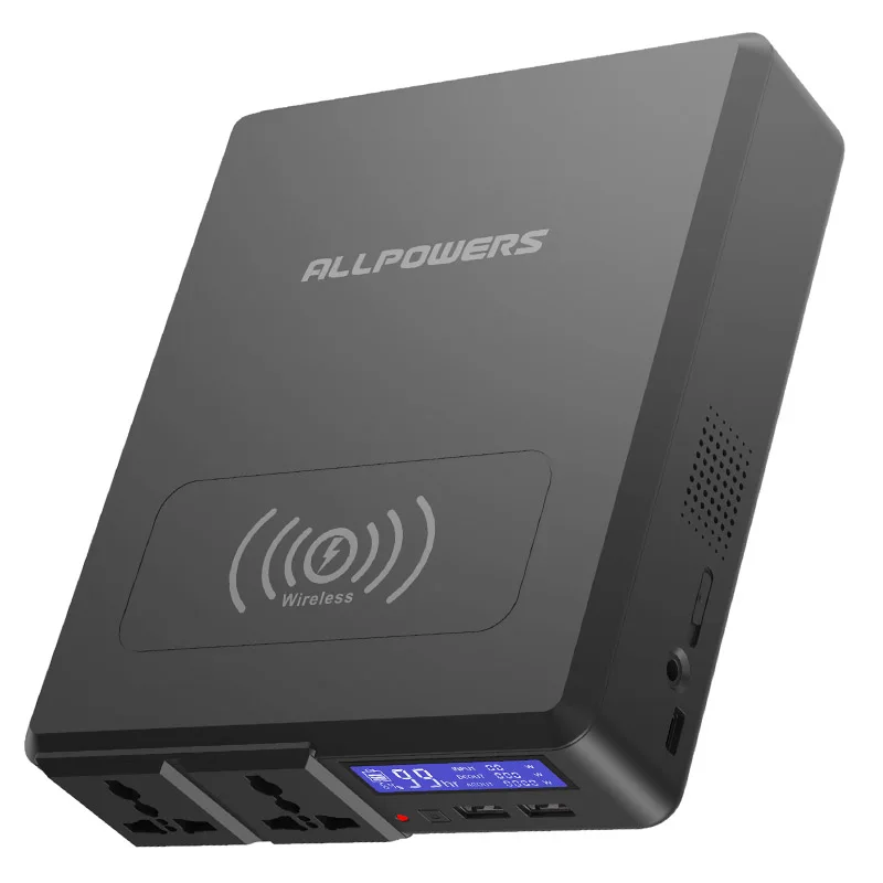 

ALLPOWERS Power Bank 154W 41600mAh Two 110V AC Outlets External Battery Charger Wireless Energy Storage for Phone Laptop Outdoor