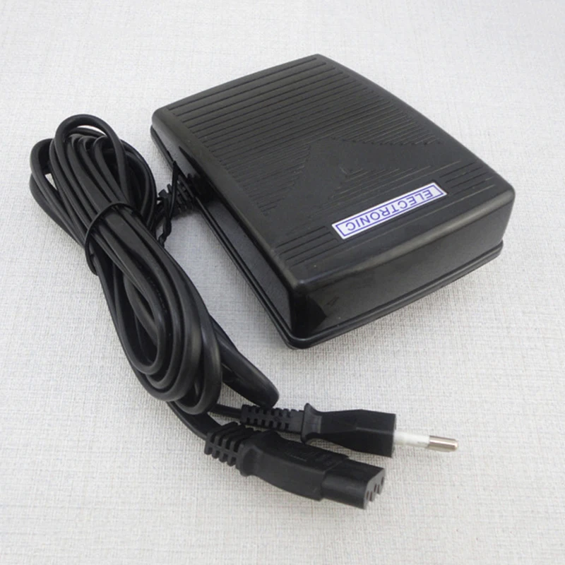 220 240V ABS Black Sewing Machine Foot Speed Control Pedal EU Plug Non