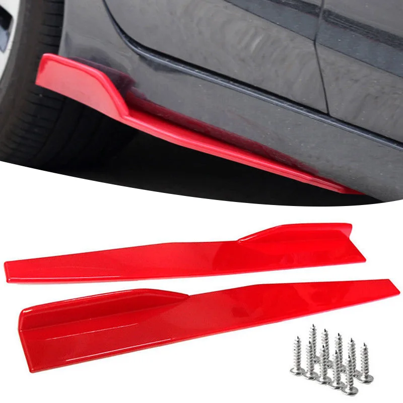 

New Hot Sale 2x 74.5cm Car Red Side Skirt Spoiler Rocker Splitter Canard Diffuser Auto Bumper Universal