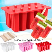 Силиконовые емкости для мороженого формы 10 полости DIY йогурт ледобокс форма для десерта лоток экологически чистые Формочки Для Мороженного «фруктовый лед» инструменты 3