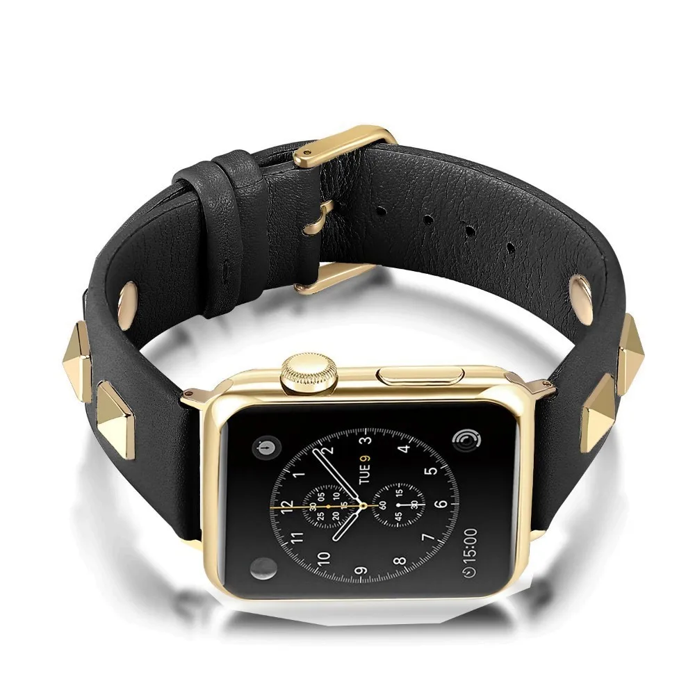 Ремешок из натуральной кожи для Apple Watch Band 44 мм 40 браслет iwatch series 5 4 3 петля 42 38