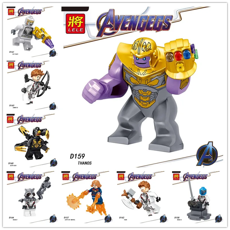 

2019 New 20Pcs/Lot Avengers 4 Endgame Compatible Minifigured Bricks Thanos Iron Man Hulk Thor Building Blocks Children Toys D157