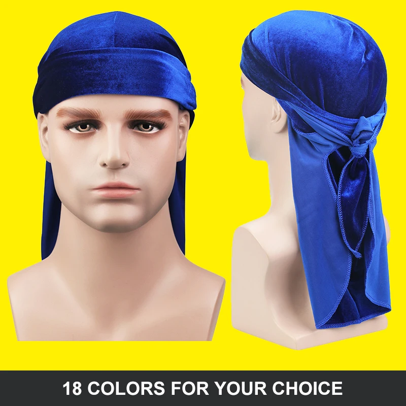 Unisex Velvet durag cap Bandana Hat Durag hip hop headwrap Bandanas Doo