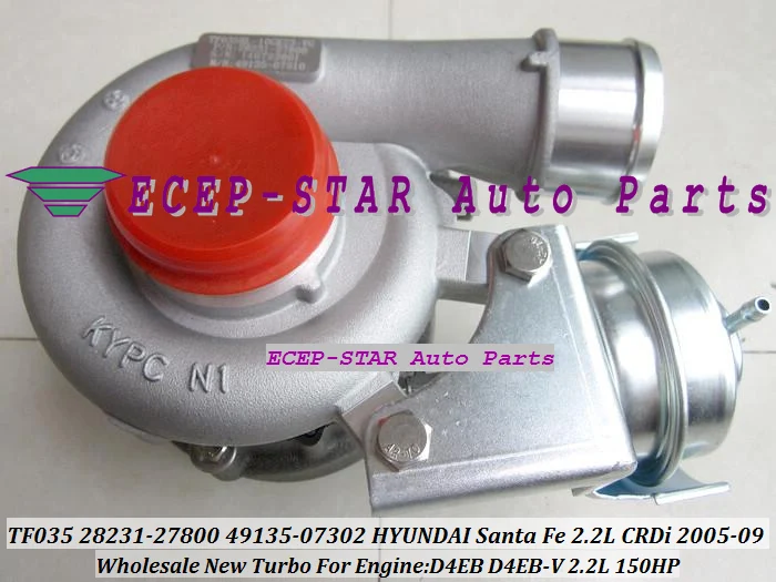 TF035 28231-27800 49135-07302 49135-07300 49135-07100 Turbo Turbocharger For HYUNDAI Santa Fe 2.2L CRDi 2005-09 D4EB D4EB-V 150HP (1)