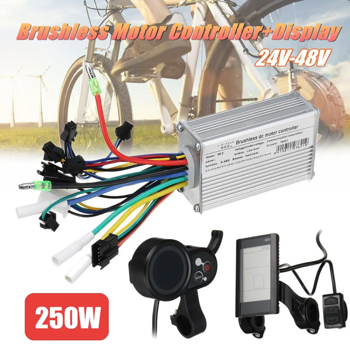 

Brushless Motor Controller unit 250W 24V-48V LCD/Smart Display For Scooter E-Bike Electric Bicycle Accessories