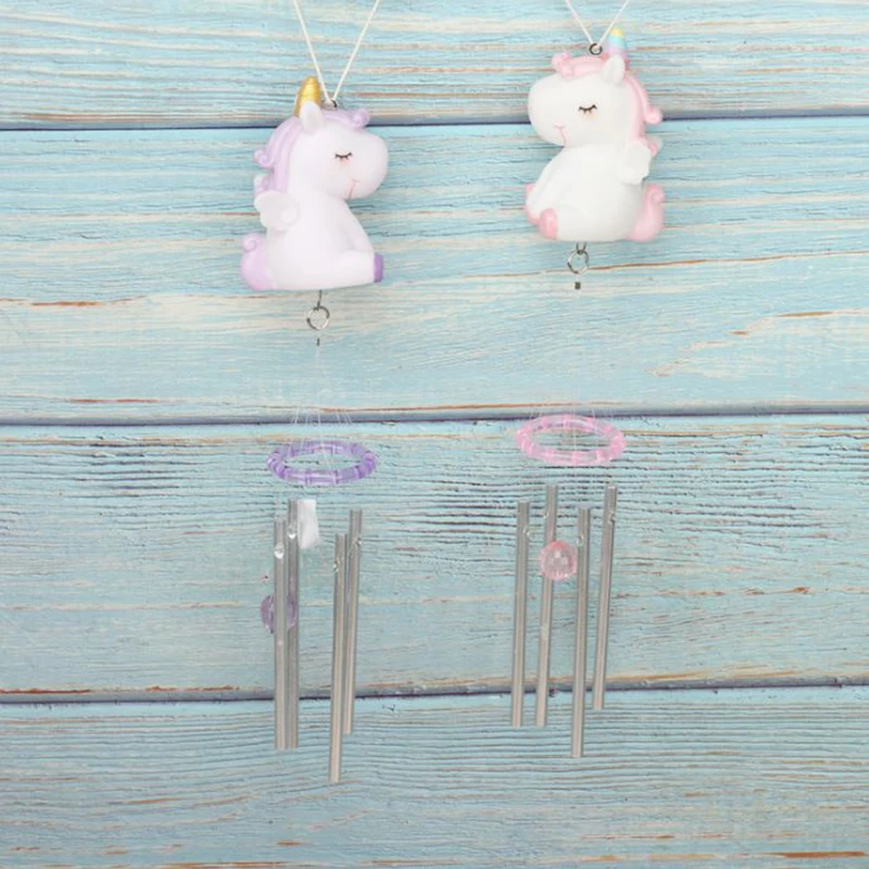 

1 Pc Cute Unicorn Resin Wind Chimes Hanging Decorations Windbell Craft Ornaments Pendant for Kids Gift Figure Toy