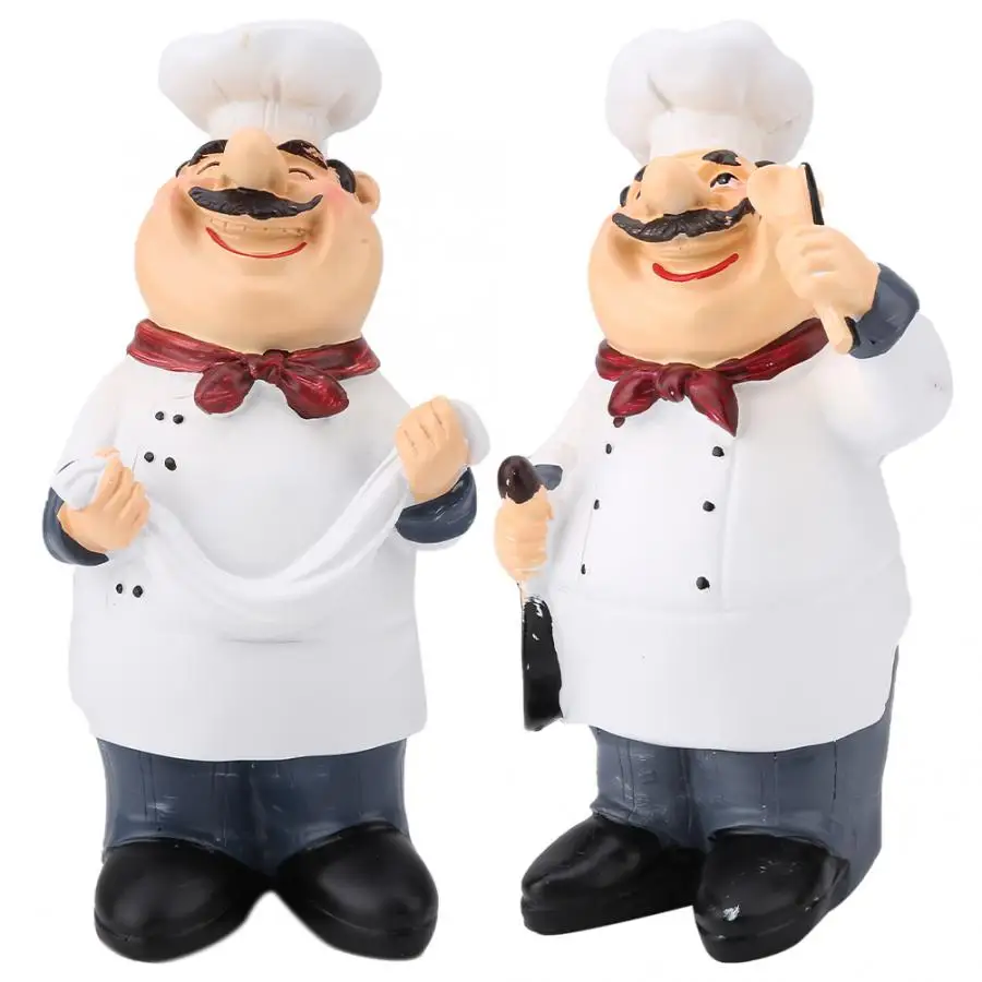 

American Vintage Country Happy Chef Resin Figurine Restaurant Cafe Tabletop Home Decoration Accessories