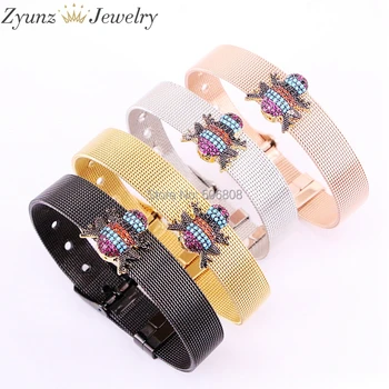 

5PCS ZYZ328-2185 Frog spacer beads charms/ micro pave bead/Cubic Zirconia CZ space beads watch belt Bracelet Bangle